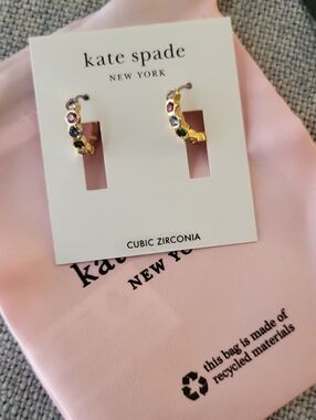 Kate Spade "On the Ball" Muliticolor Huggie Earrings